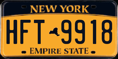 NY license plate HFT9918