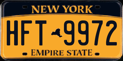 NY license plate HFT9972