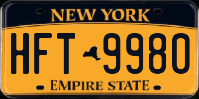 NY license plate HFT9980