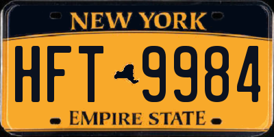 NY license plate HFT9984