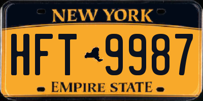 NY license plate HFT9987