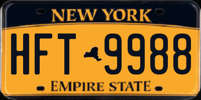 NY license plate HFT9988