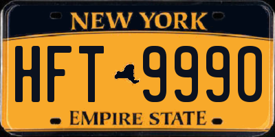 NY license plate HFT9990