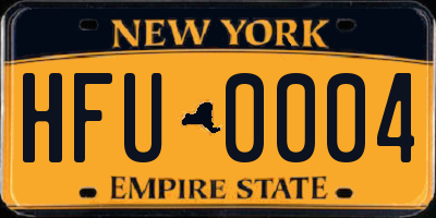 NY license plate HFU0004