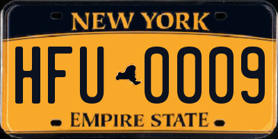NY license plate HFU0009