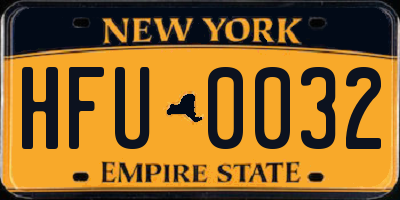 NY license plate HFU0032
