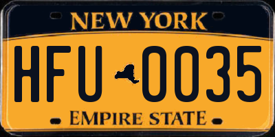 NY license plate HFU0035