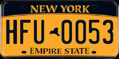NY license plate HFU0053