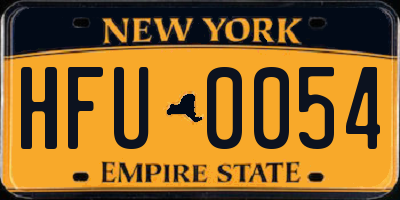 NY license plate HFU0054