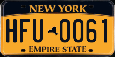 NY license plate HFU0061