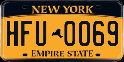 NY license plate HFU0069