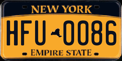 NY license plate HFU0086