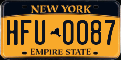 NY license plate HFU0087
