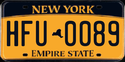 NY license plate HFU0089