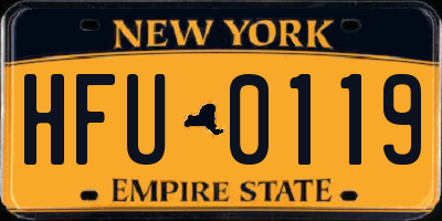 NY license plate HFU0119