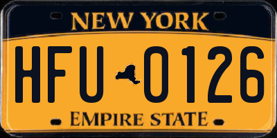 NY license plate HFU0126