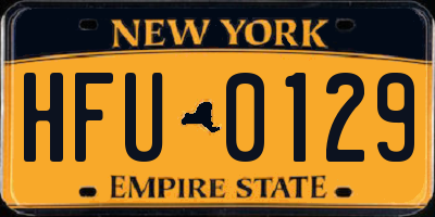 NY license plate HFU0129
