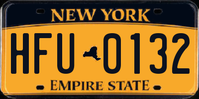 NY license plate HFU0132