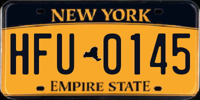 NY license plate HFU0145