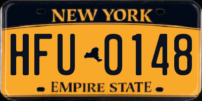 NY license plate HFU0148