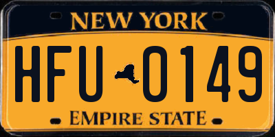 NY license plate HFU0149