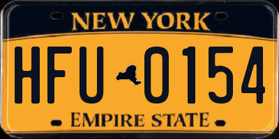 NY license plate HFU0154