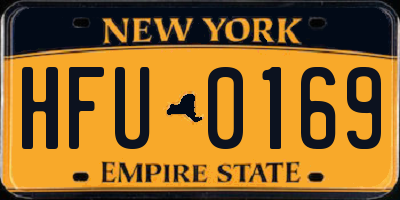 NY license plate HFU0169