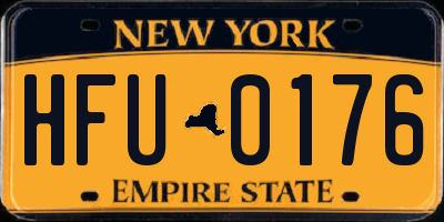 NY license plate HFU0176