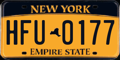 NY license plate HFU0177