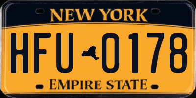 NY license plate HFU0178