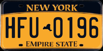 NY license plate HFU0196