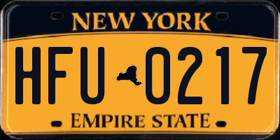 NY license plate HFU0217