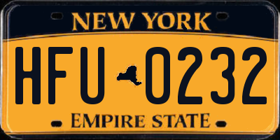 NY license plate HFU0232