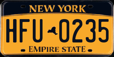 NY license plate HFU0235