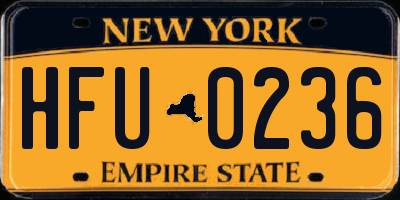 NY license plate HFU0236
