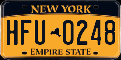 NY license plate HFU0248