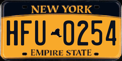 NY license plate HFU0254