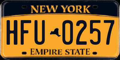 NY license plate HFU0257