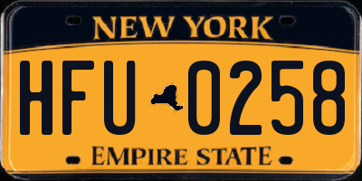 NY license plate HFU0258