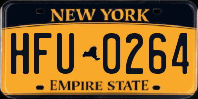 NY license plate HFU0264