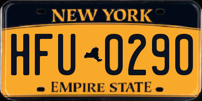 NY license plate HFU0290