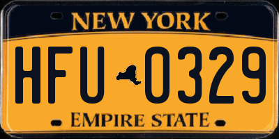NY license plate HFU0329