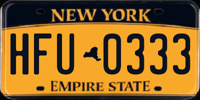 NY license plate HFU0333