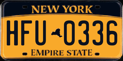 NY license plate HFU0336