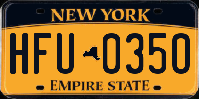 NY license plate HFU0350