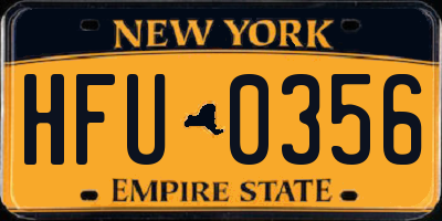 NY license plate HFU0356