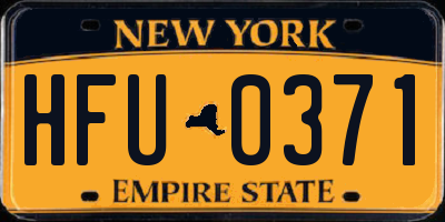 NY license plate HFU0371