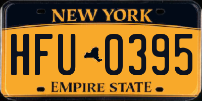 NY license plate HFU0395