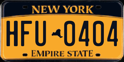 NY license plate HFU0404