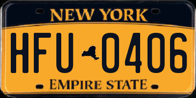 NY license plate HFU0406